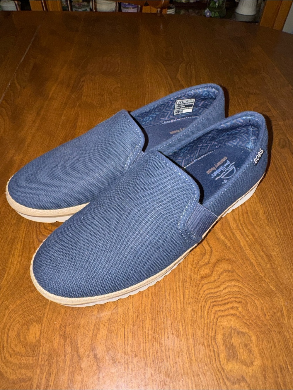 Skechers Bobs Women's Navy Canvas Slip-On Sneakers